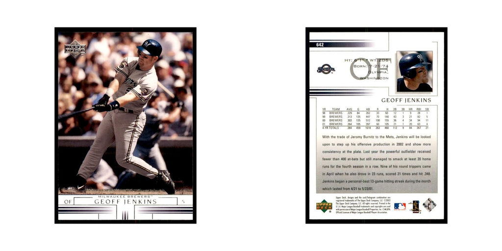 2002 Upper Deck Geoff Jenkins Baseball Cards #642