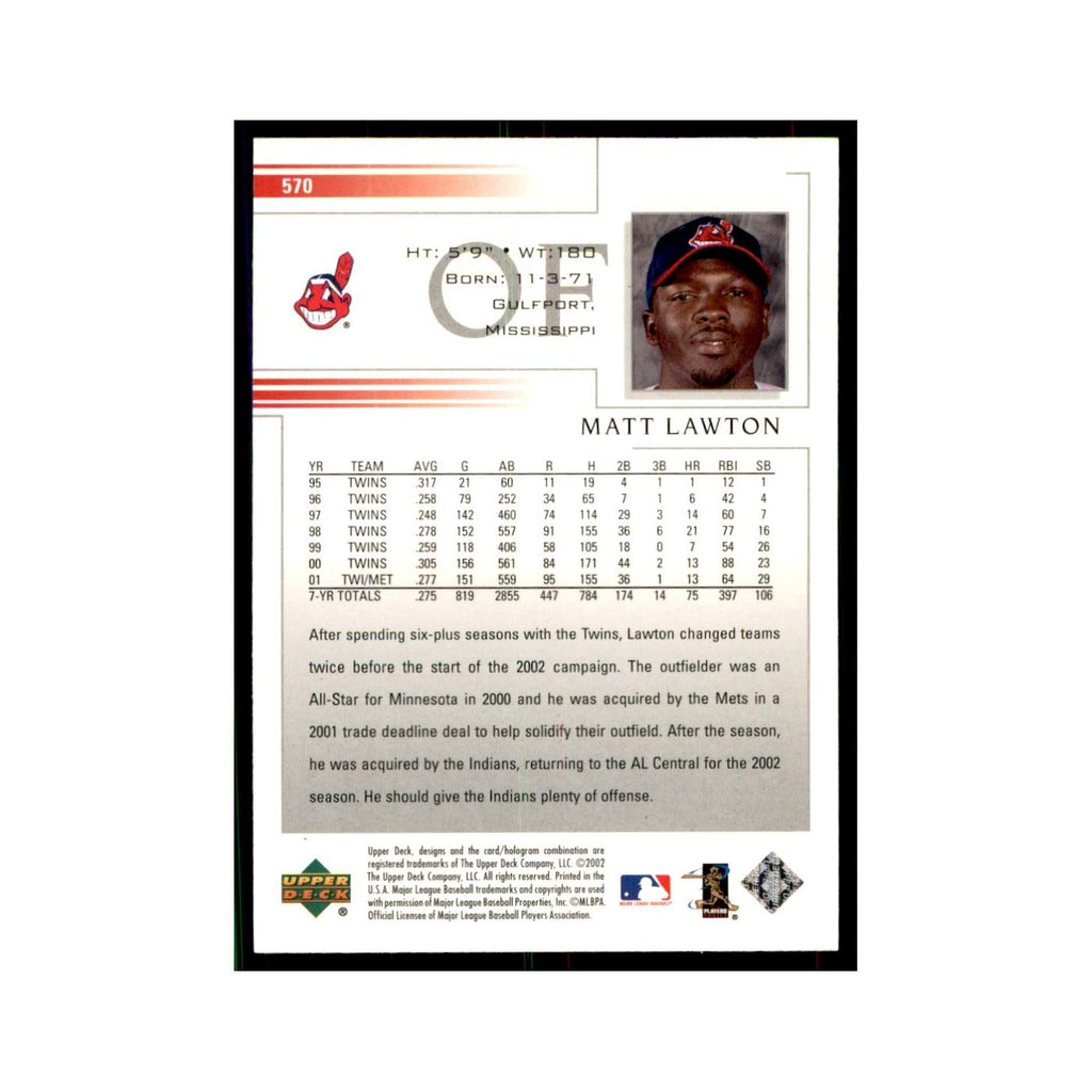 2002 Upper Deck Matt Lawton Baseball Cards #570