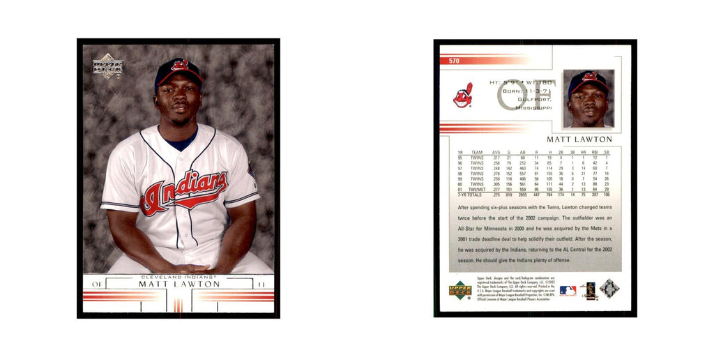 2002 Upper Deck Matt Lawton Baseball Cards #570
