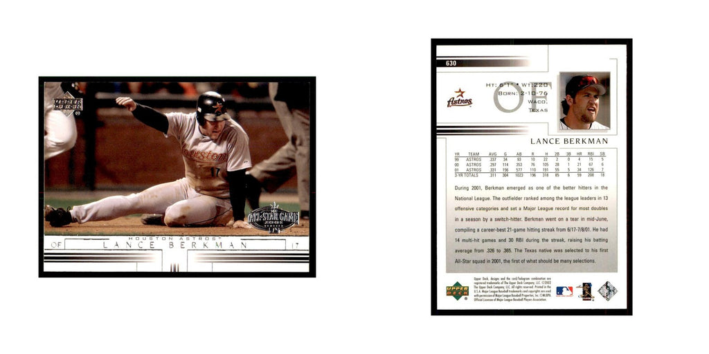 2002 Upper Deck Lance Berkman Baseball Cards #630