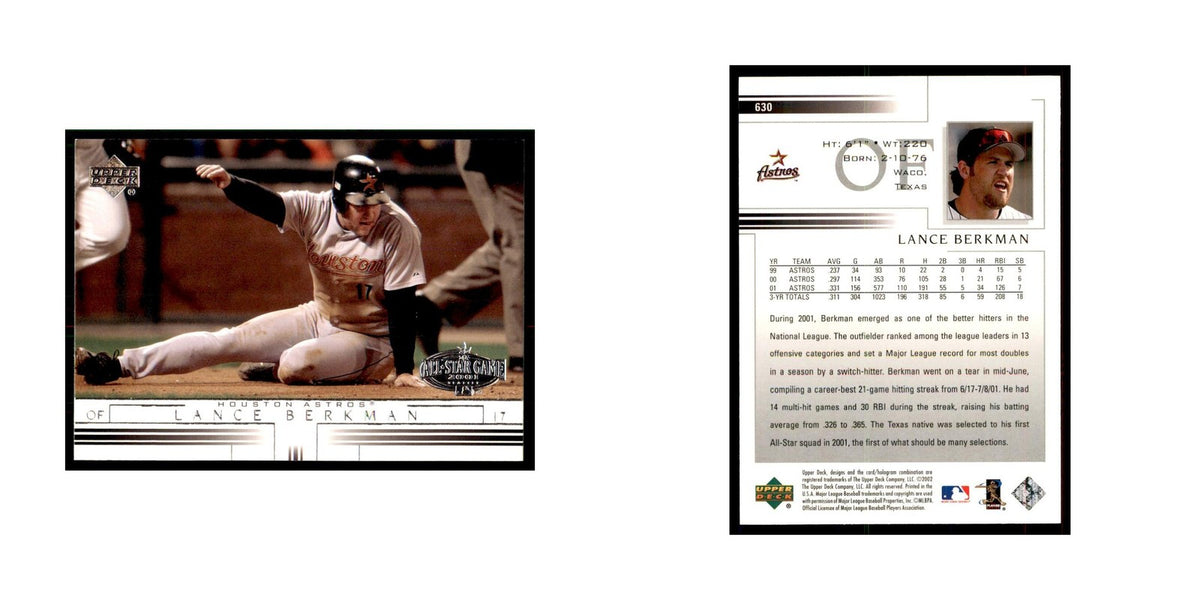 2002 Upper Deck Lance Berkman Baseball Cards #630