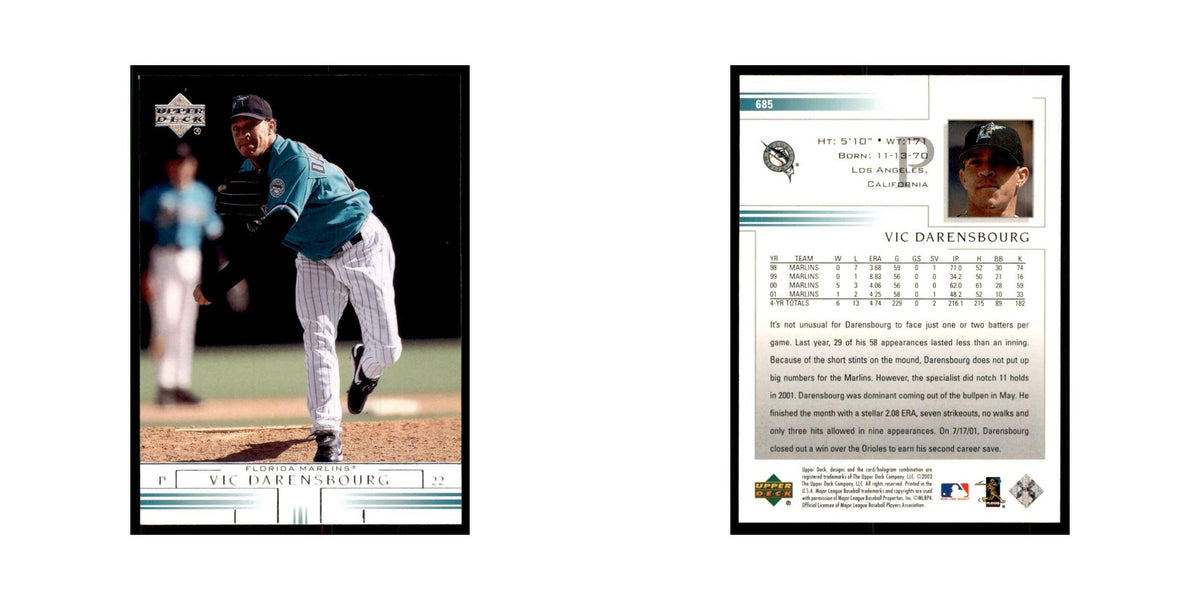 2002 Upper Deck Vic Darensbourg Baseball Cards #685