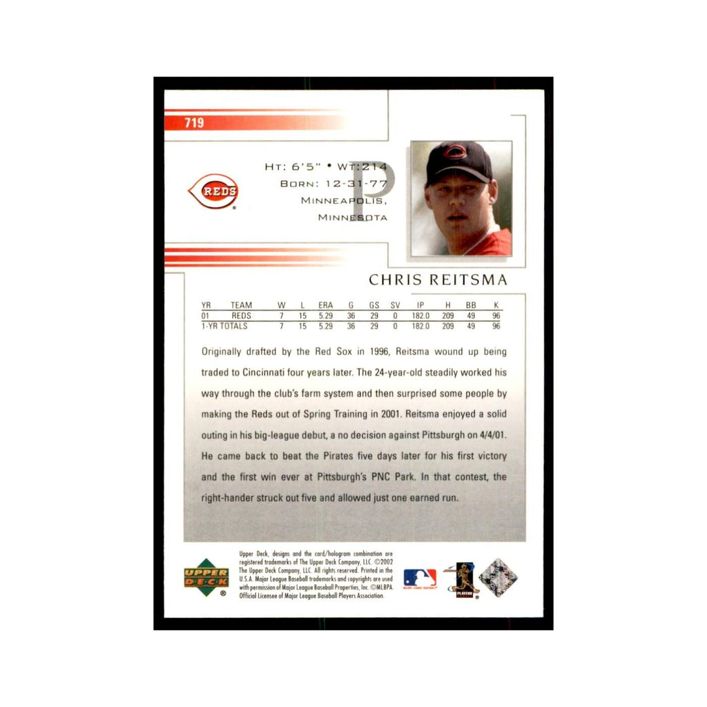 2002 Upper Deck Chris Reitsma Baseball Cards #719