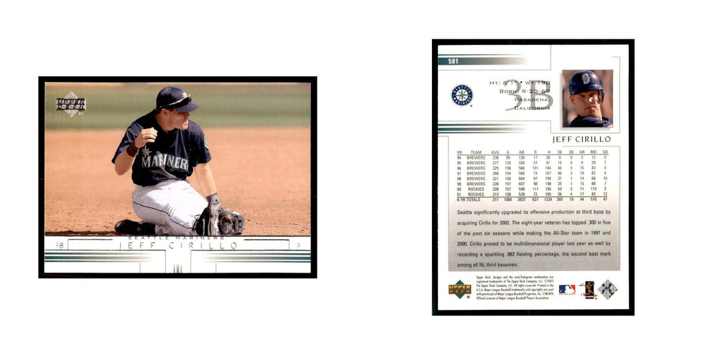 2002 Upper Deck Jeff Cirillo Baseball Cards #581