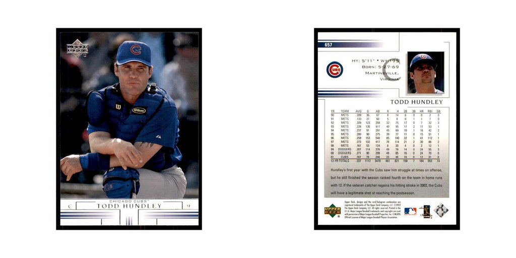 2002 Upper Deck Todd Hundley Baseball Cards #657