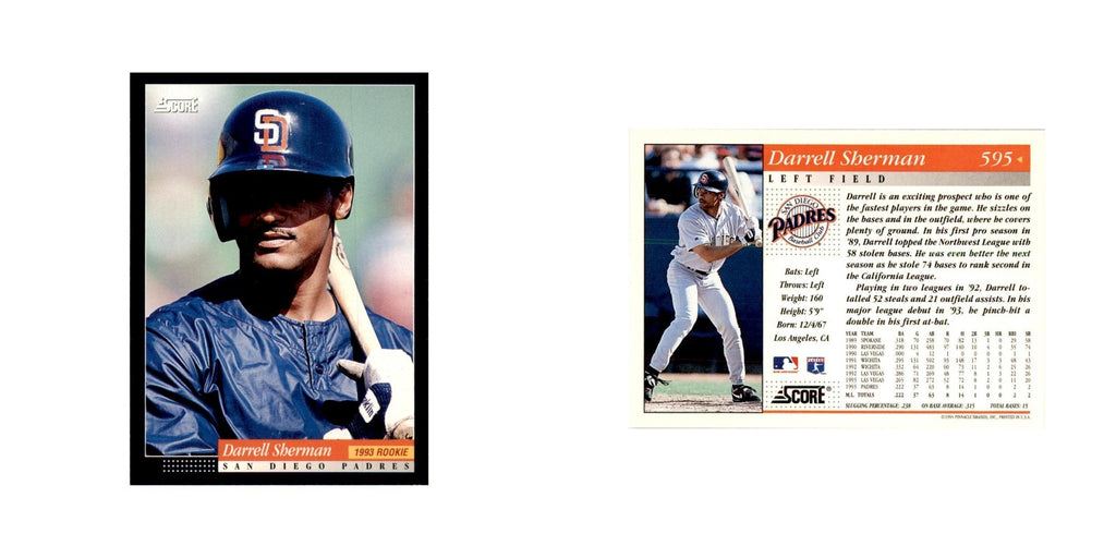 1994 Score Darrell Sherman Baseball Cards #595