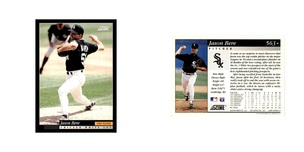 1994 Score Jason Bere Baseball Cards #563