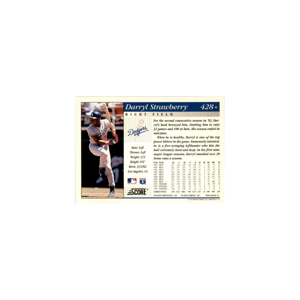 1994 Score Darryl Strawberry Baseball Cards #428