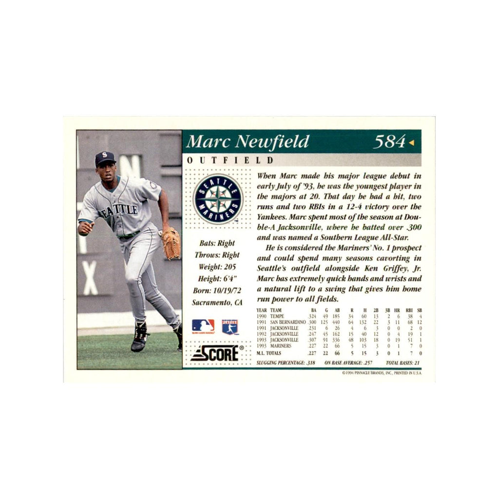 1994 Score Marc Newfield Baseball Cards #584