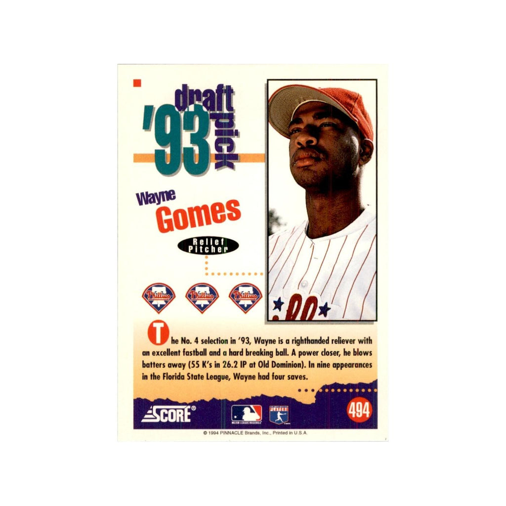 1994 Score Wayne Gomes Baseball Cards #494