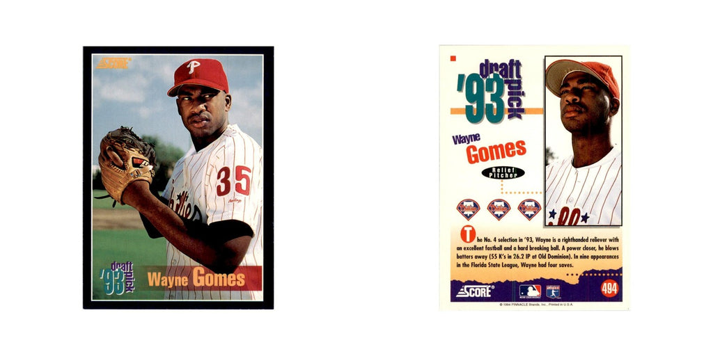 1994 Score Wayne Gomes Baseball Cards #494