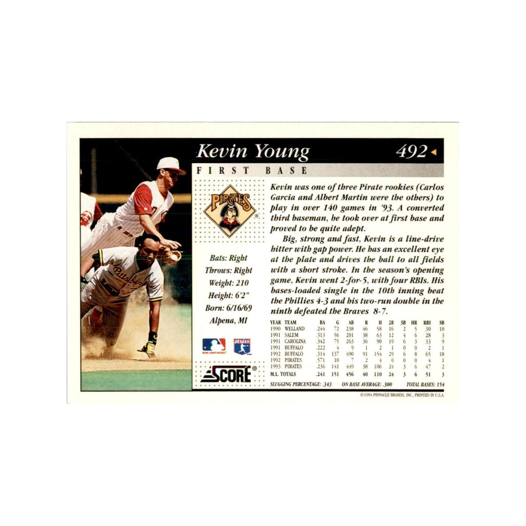 1994 Score Kevin Young Baseball Cards #492