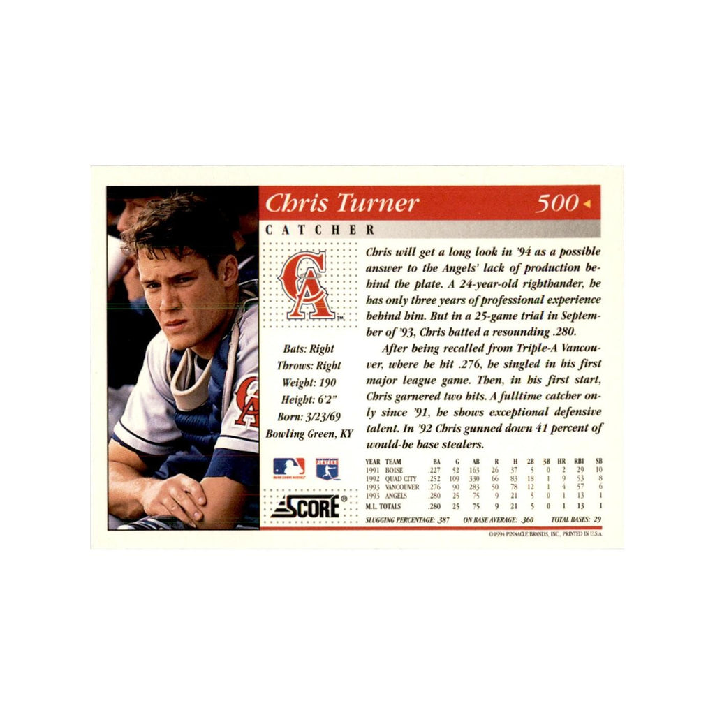 1994 Score Chris Turner Baseball Cards #500