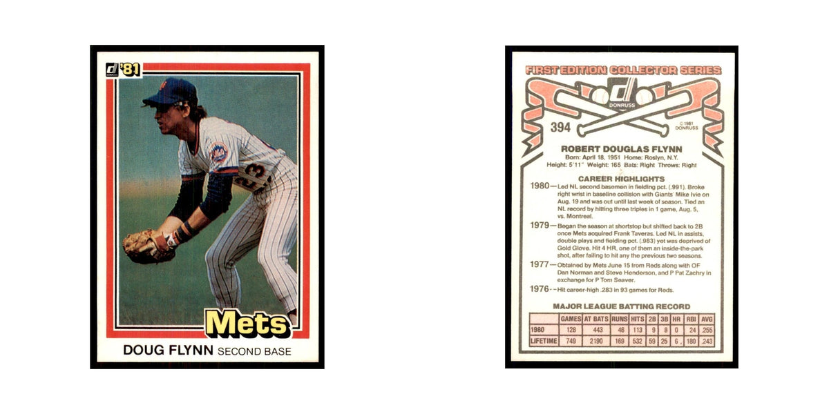 1981 Donruss Doug Flynn Baseball Cards #394