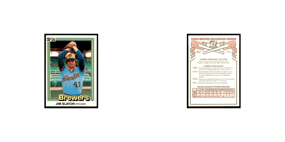 1981 Donruss Jim Slaton Baseball Cards #447.0