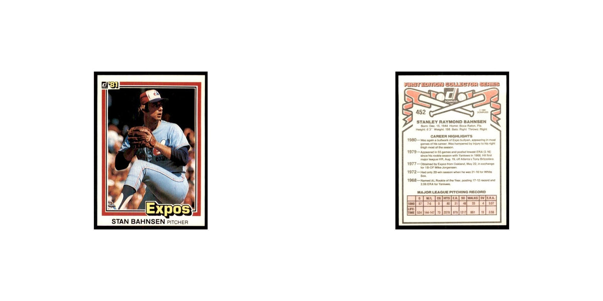 1981 Donruss Stan Bahnsen Baseball Cards #452.0