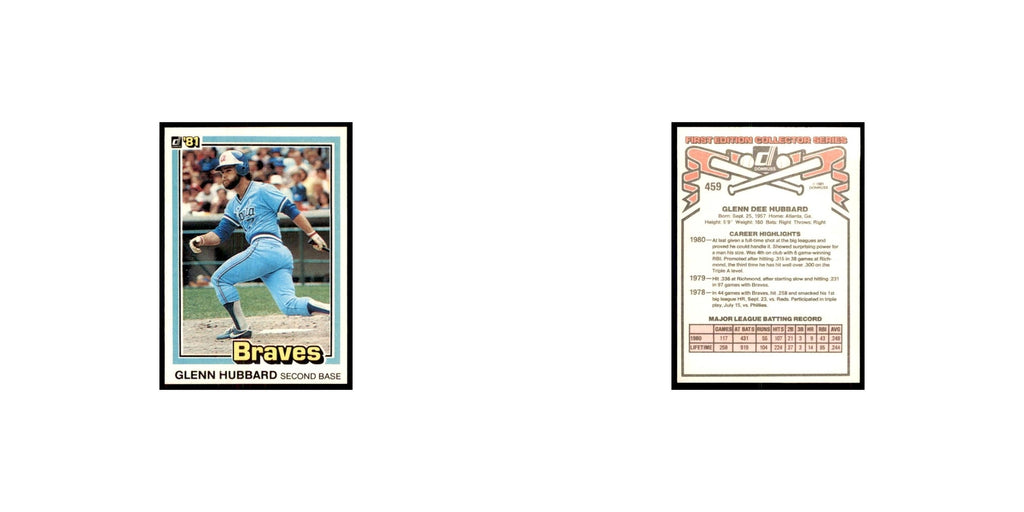 1981 Donruss Glenn Hubbard Baseball Cards #459.0