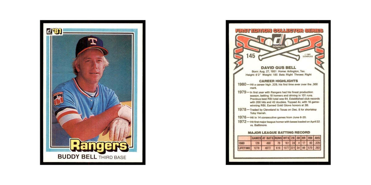 1981 Donruss Buddy Bell Baseball Cards #145.0