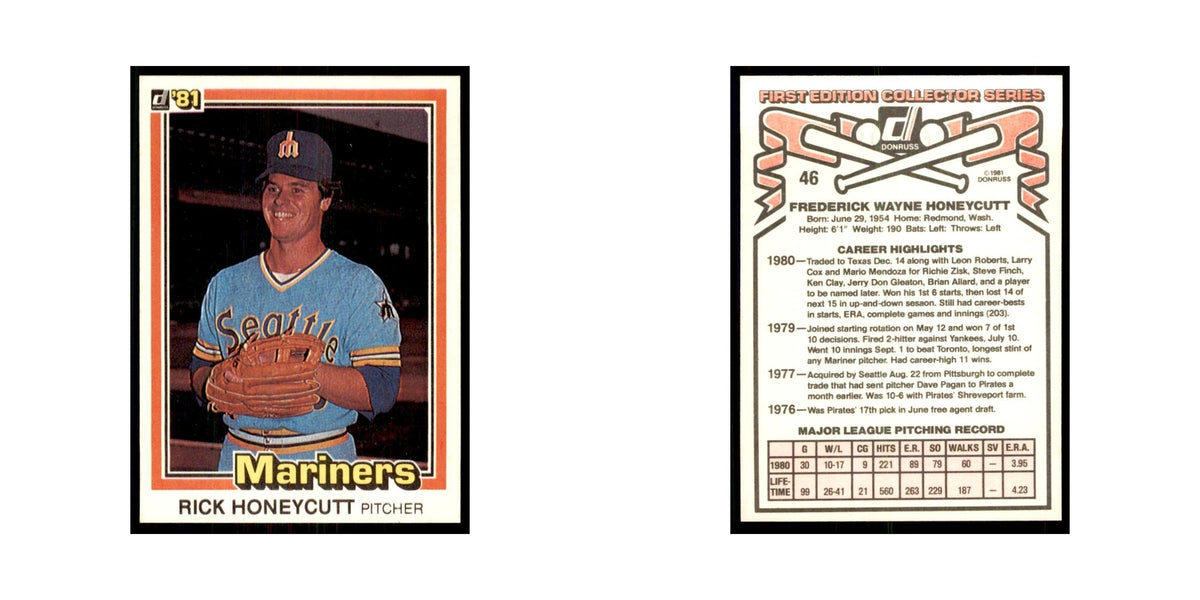 1981 Donruss Rick Honeycutt Baseball Cards #46