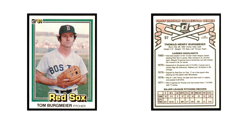 1981 Donruss Tom Burgmeier Baseball Cards #97