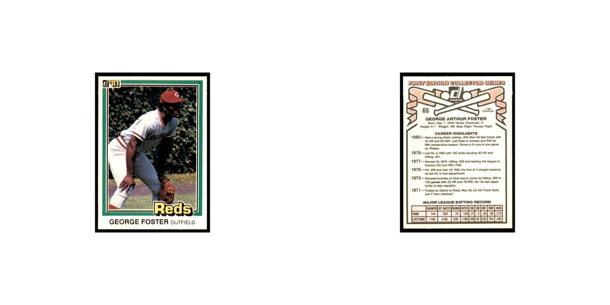 1981 Donruss George Foster Baseball Cards #65