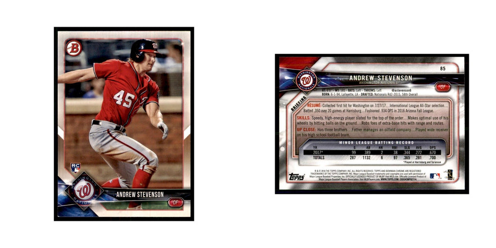 2018 Bowman Andrew Stevenson Baseball Cards #85