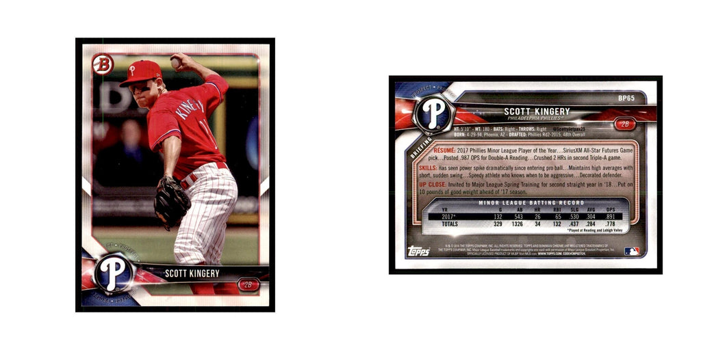 2018 Bowman Scott Kingery Baseball Cards #BP65