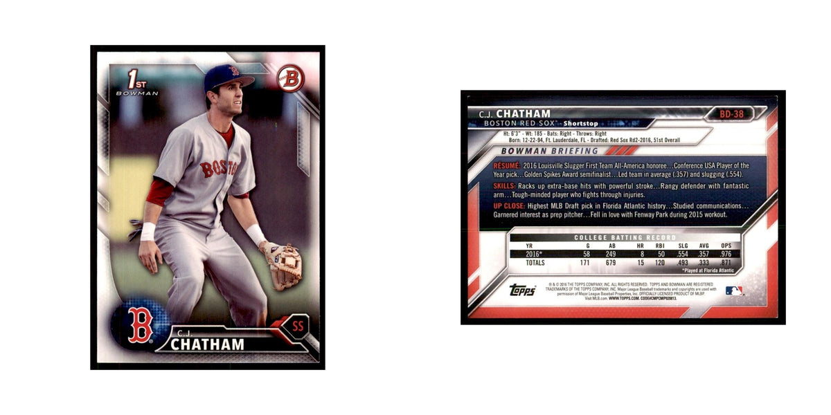 2016 Bowman C.J. Chatham Baseball Cards #BD-38