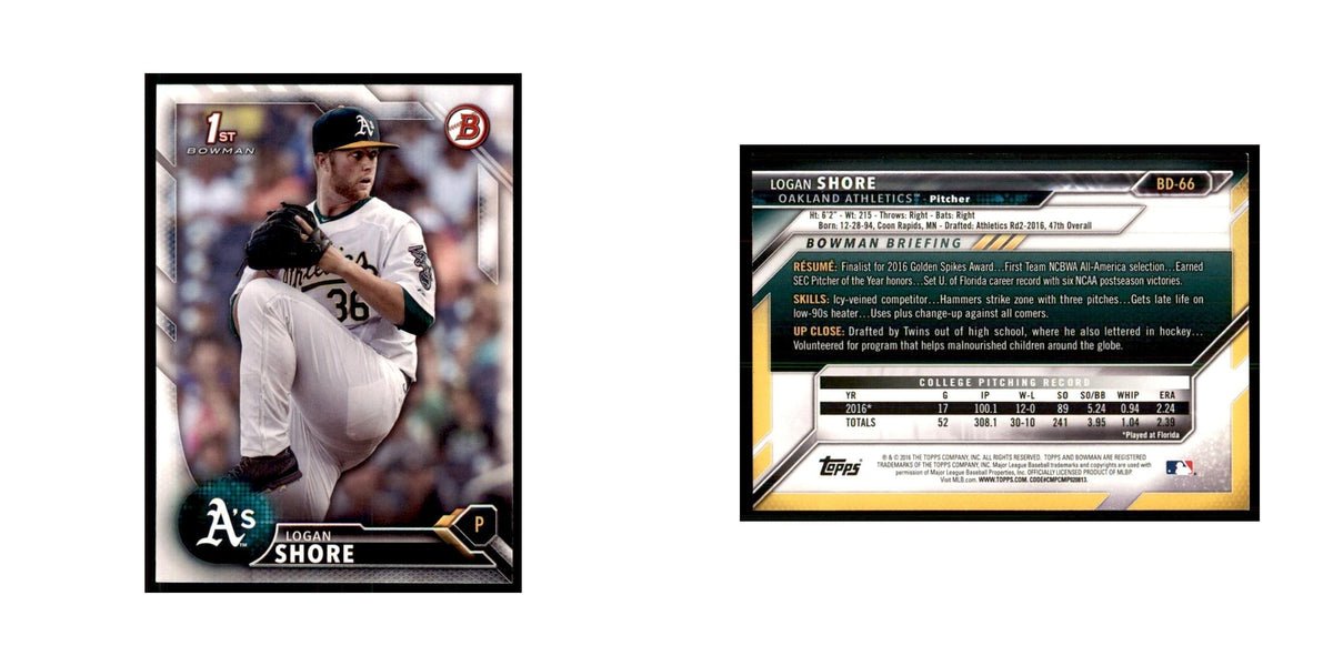 2016 Bowman Logan Shore Baseball Cards #BD-66
