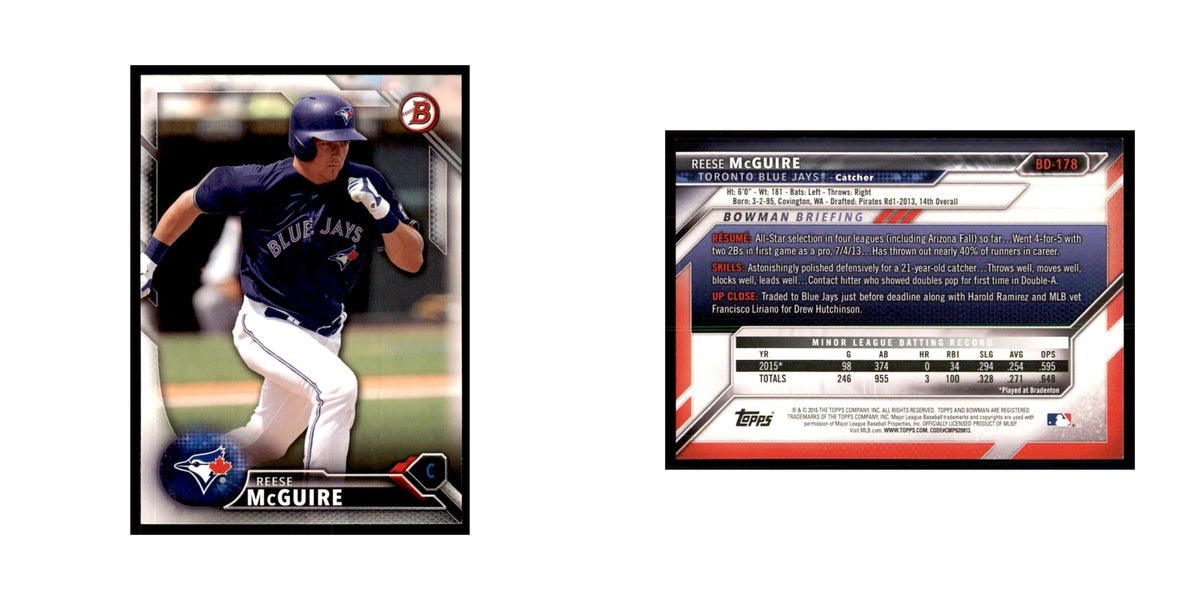 2016 Bowman Reese McGuire Baseball Cards #BD-178