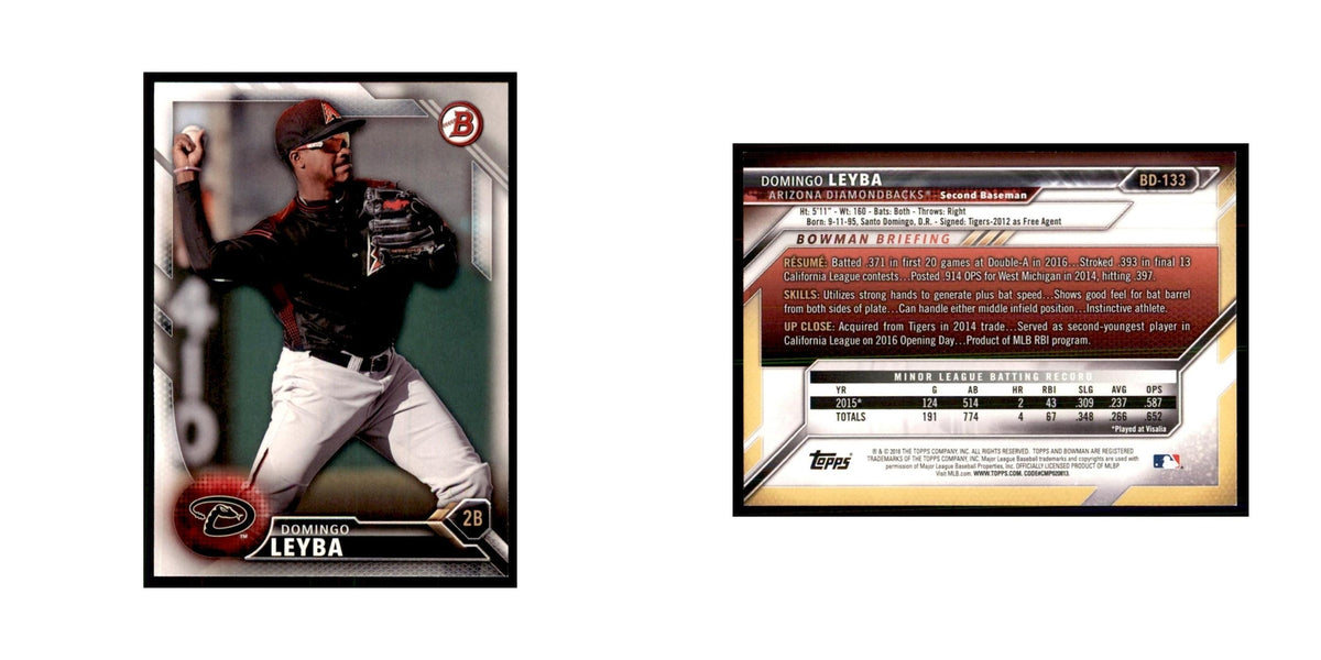2016 Bowman Domingo Leyba Baseball Cards #BD-133