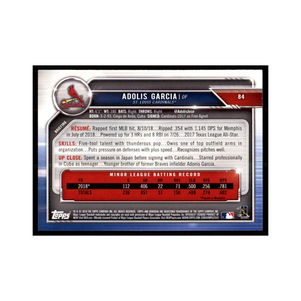 2019 Bowman Adolis Garcia Baseball Cards #84