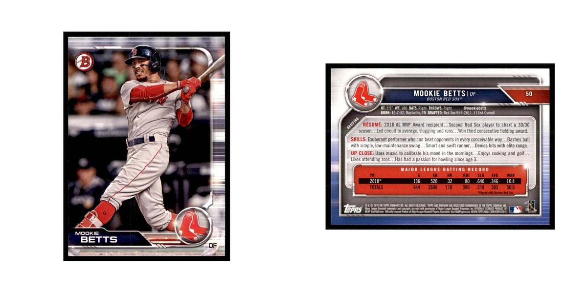 2019 Bowman Mookie Betts Baseball Cards #50