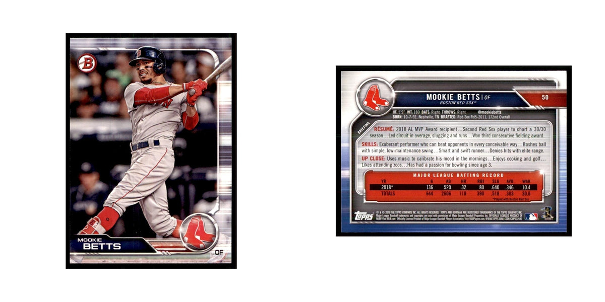 2019 Bowman Mookie Betts Baseball Cards #50