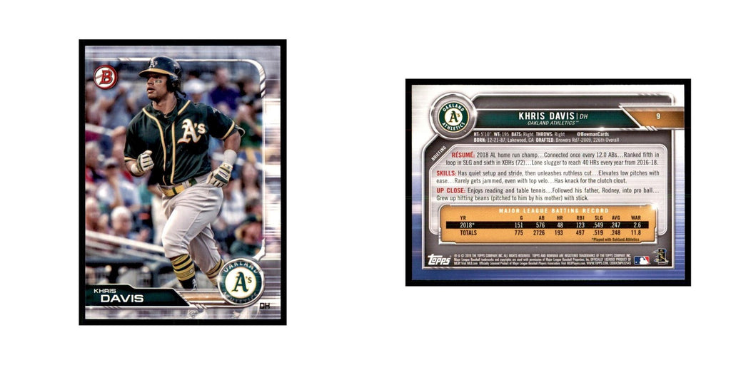 2019 Bowman Khris Davis Baseball Cards #9