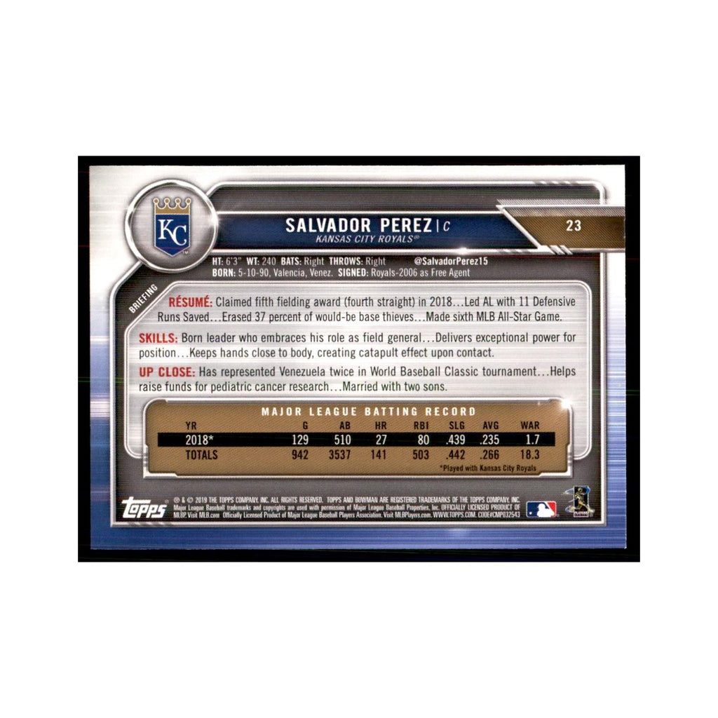2019 Bowman Salvador Perez Baseball Cards #23
