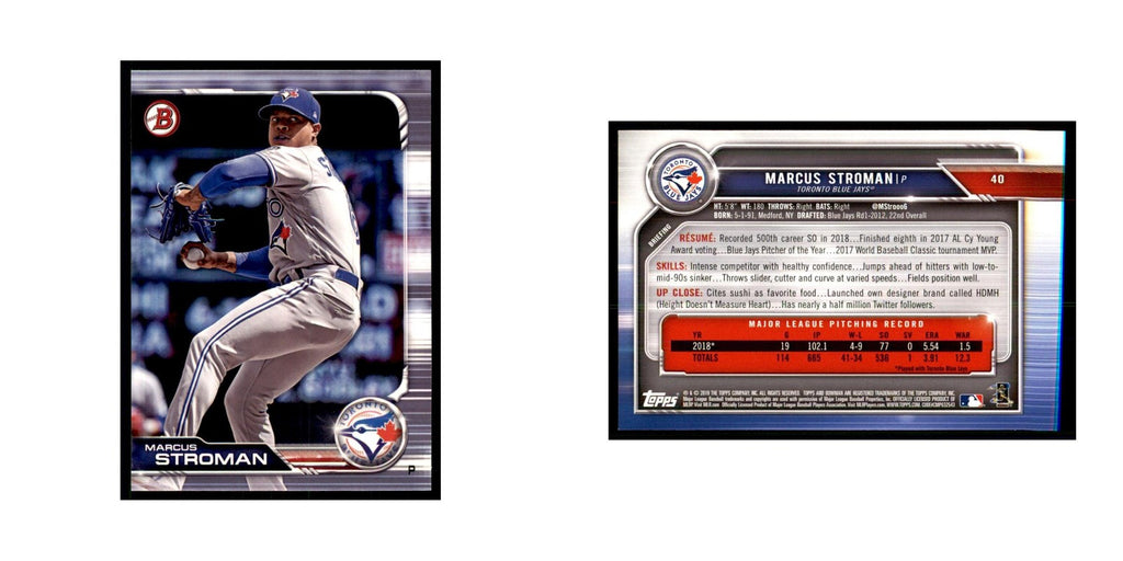 2019 Bowman Marcus Stroman. Baseball Cards #40