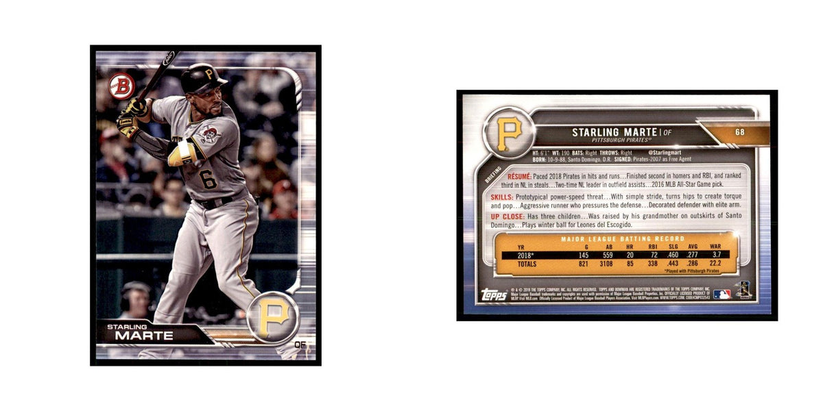 2019 Bowman Starling Marte Baseball Cards #68