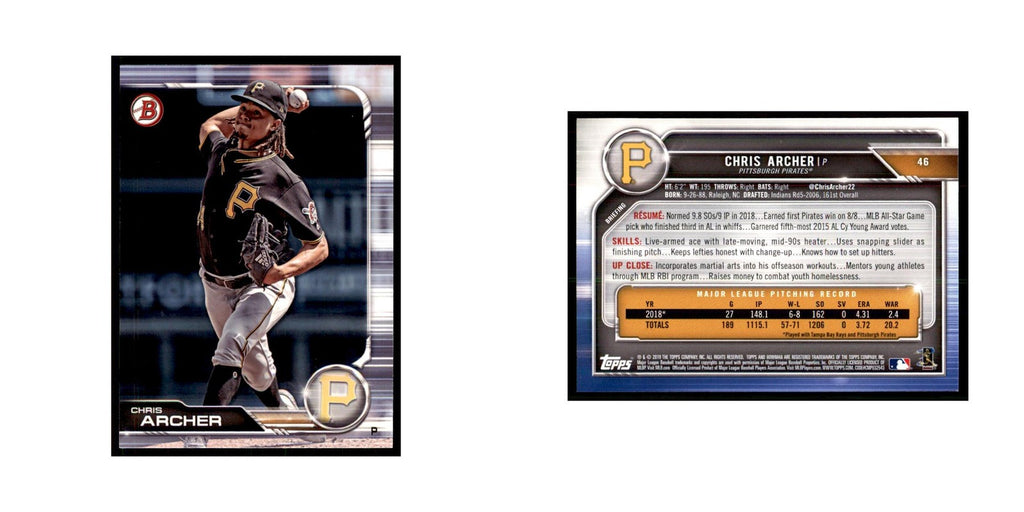 2019 Bowman Chris Archer Baseball Cards #46