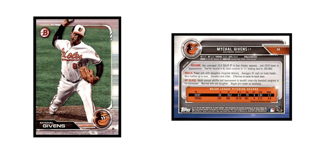 2019 Bowman Mychal Givens. Baseball Cards #56