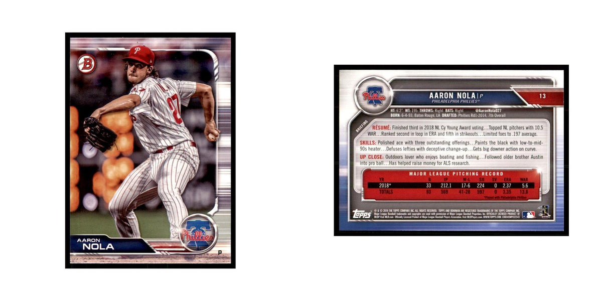 2019 Bowman Aaron Nola Baseball Cards #13