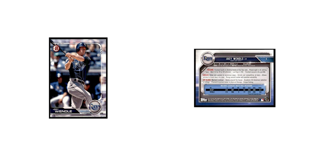 2019 Bowman Joey Wendle Baseball Cards #3