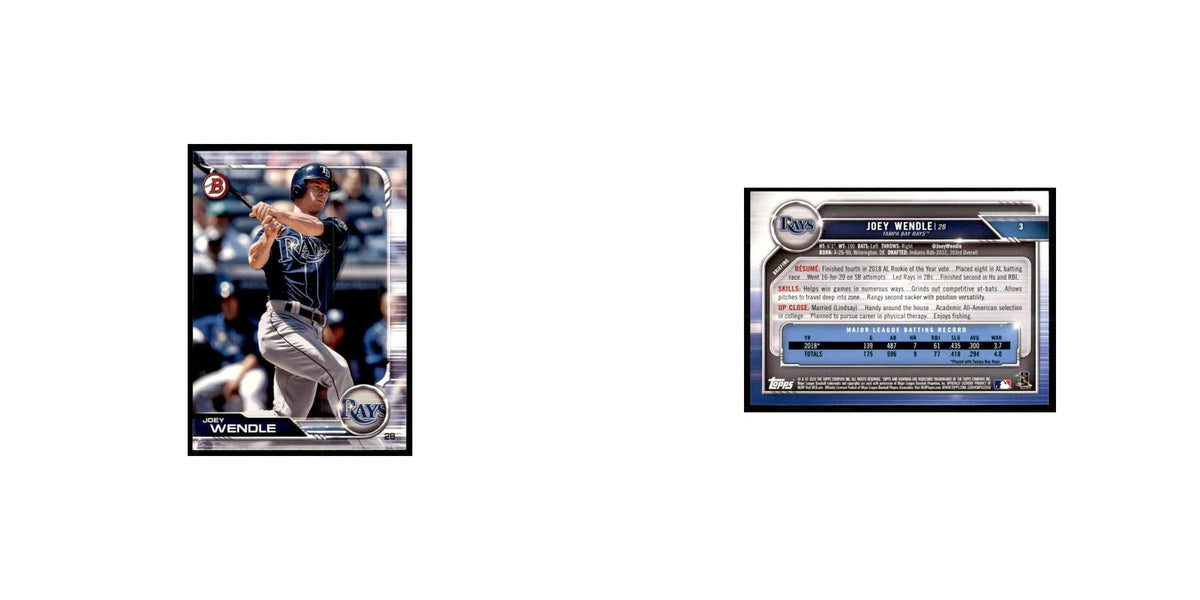 2019 Bowman Joey Wendle Baseball Cards #3
