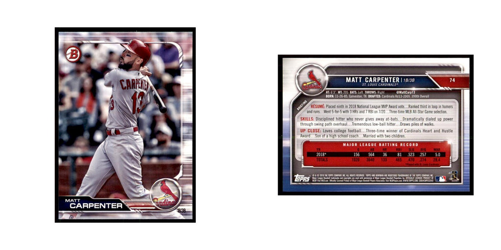 2019 Bowman Matt Carpenter Baseball Cards #74