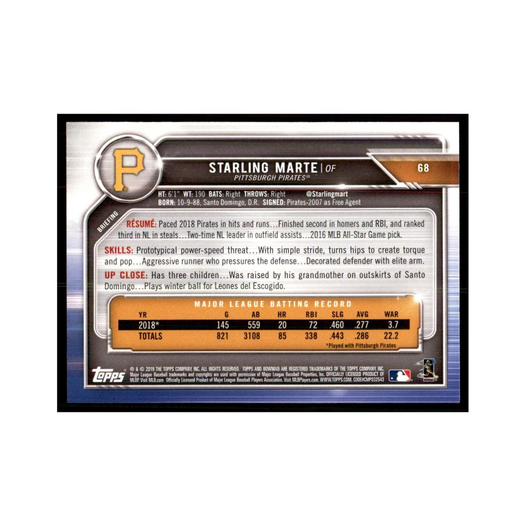 2019 Bowman Starling Marte Baseball Cards #68