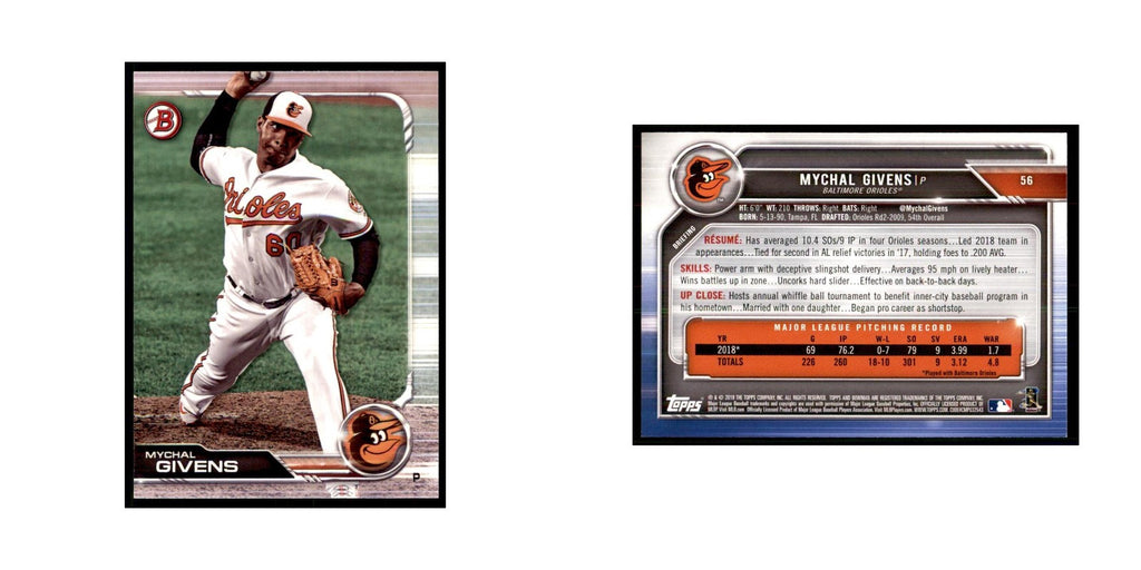 2019 Bowman. Mychal Givens Baseball Cards #56