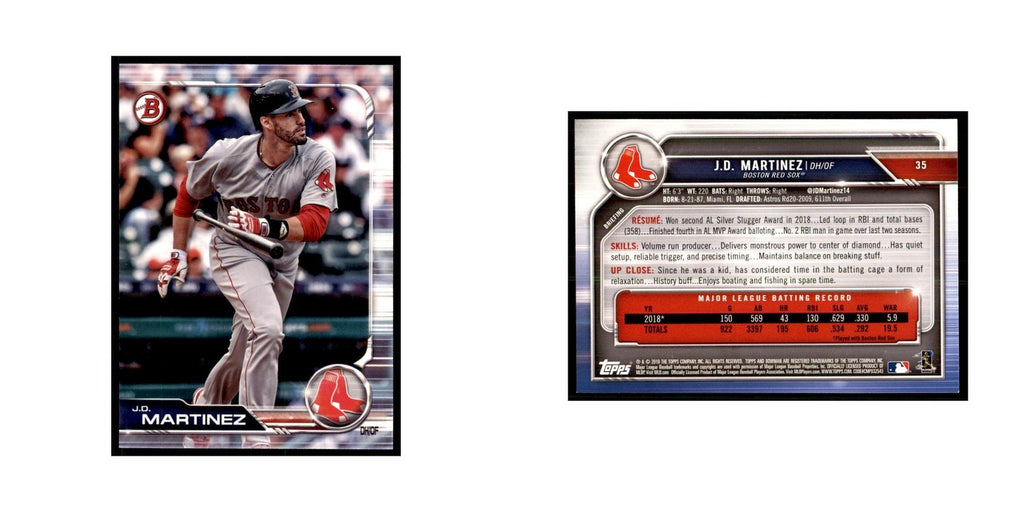 2019 Bowman. J.D. Martinez. Baseball Cards #35