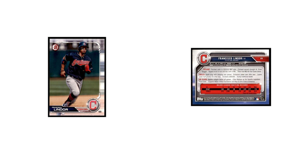 2019 Bowman. Francisco Lindor Baseball Cards #89