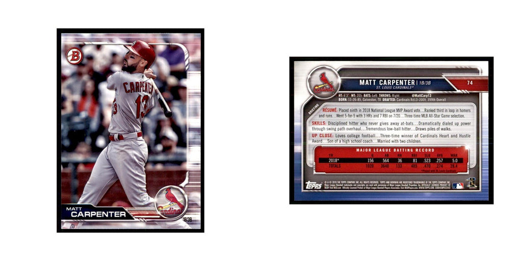 2019 Bowman. Matt Carpenter Baseball Cards #74