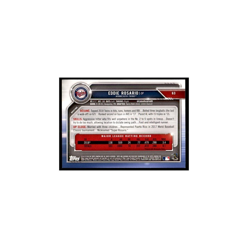 2019 Bowman. Eddie Rosario. Baseball Cards #63